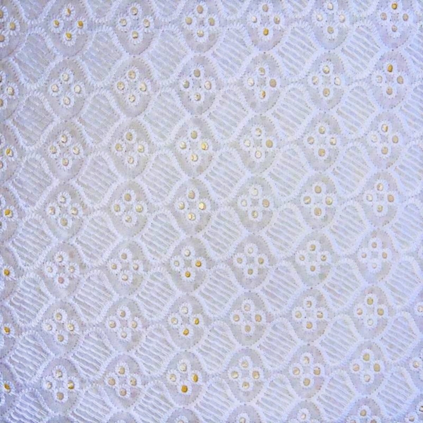 TISSU COTON BRODERIE ANGLAISE LES ABYMES