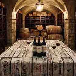 TISSU MFTA TOILE VIN GRAND CRU ROUGE NOIR 