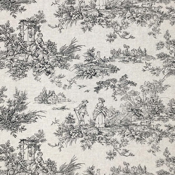 TISSU TOILE DE JOUY PETIT TRIANON NOIR