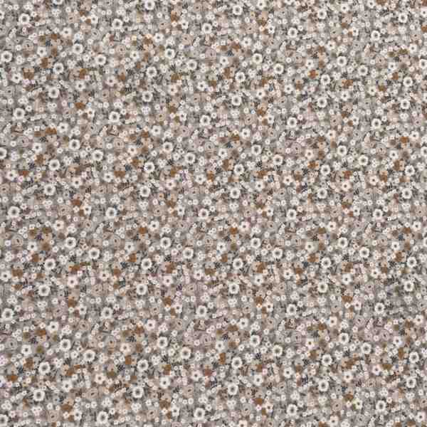 COTON IMPRIME FELURS CHAMPETRES BEIGE 