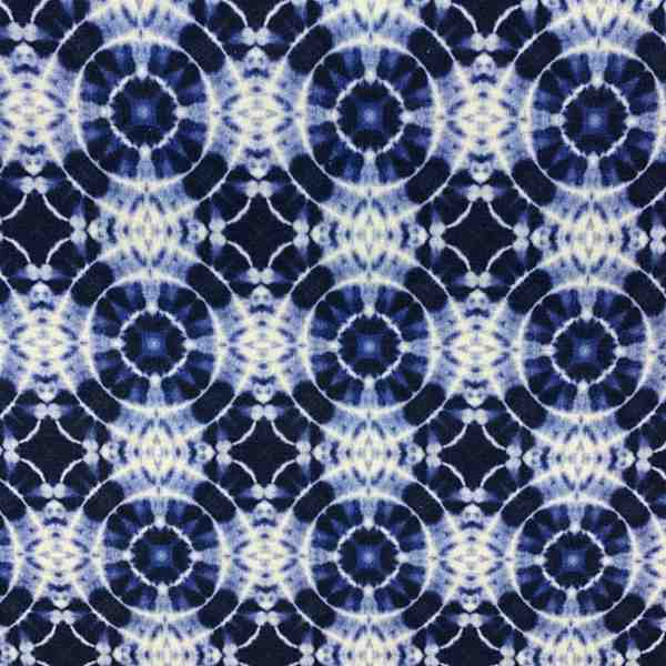 TISSU COTON INDIGO CERCLE TIE AND DYE
