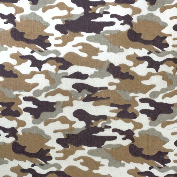 COUPON COTON CAMOUFLAGE BEIGE 1M50 X 1M40