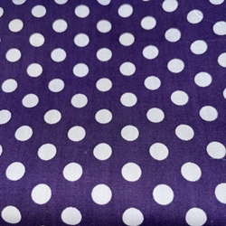 COUPON 70X50CM POIS BLANC FOND VIOLET
