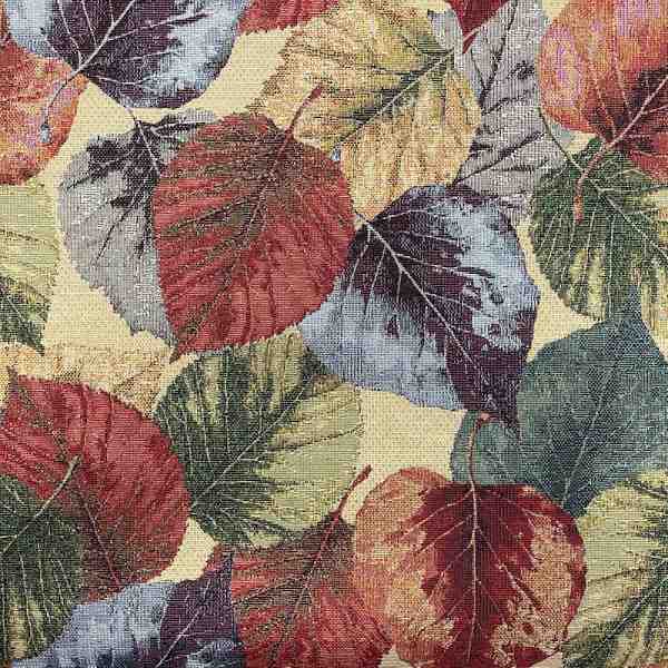 TISSU JACQUARD GOBELIN FEUILLE D'AUTOMNE