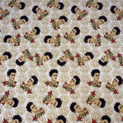 TISSU COTON FRIDA KHALO VISAGE