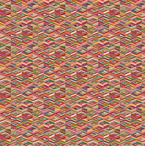 TISSU JACQUARD GEO CUBES MULTI TRIANGLE