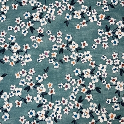 TISSU COTON PETITE FLEUR VERTE 