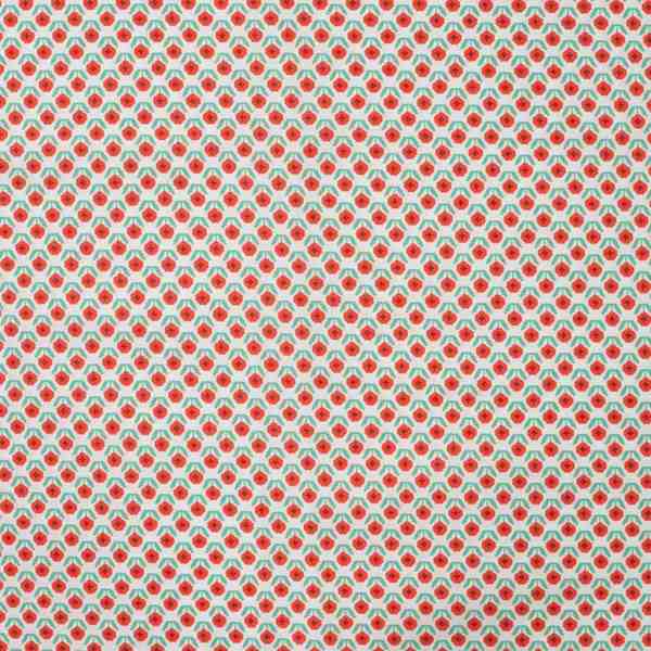 TISSU COTON IMPRIMÉ MOTIF FLEURI RÉTRO