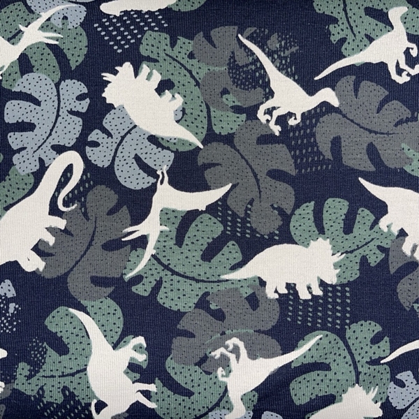 TISSU JERSEY OEKO-TEX DINOSAURES MARINES OEKO-TEX