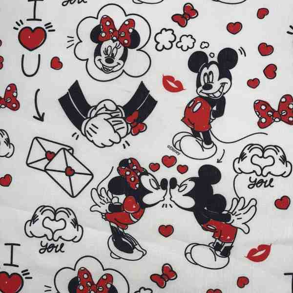 TISSU COTON MICKEY EST AMOUREUX