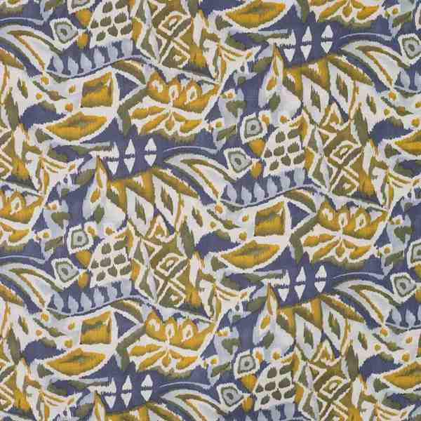 TISSU VISCOSE STRETCH IMPRIMÉ GÉOMÉTRIQUE KAKI