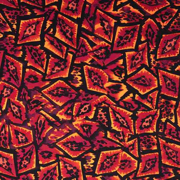 TISSU VISCOSE GEOMETRIQUE ROUGE NOIR