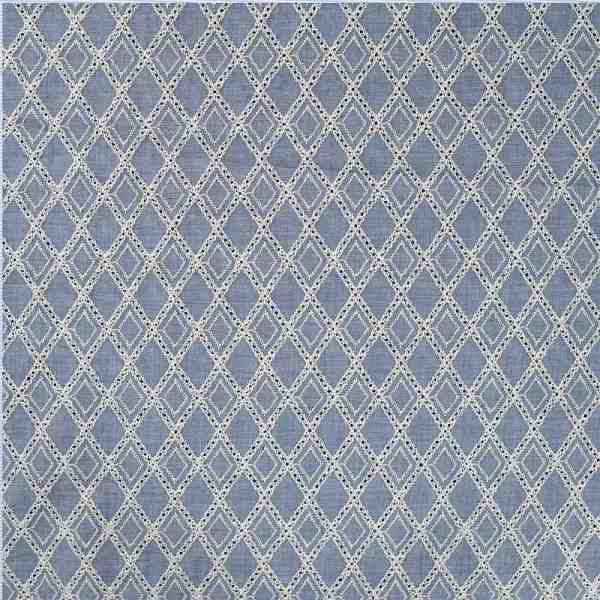 TISSU COTON BRODERIE LOSANGE