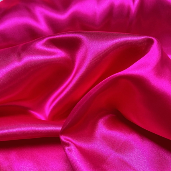 TISSU SATIN UNI ROSE FUSCHIA