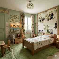 TISSU TOILE PANAMA PANDA FOND ECRU