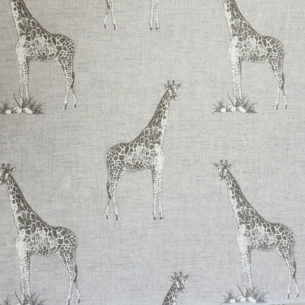 TISSU TOILE GIRAFE BOTSWANA GRIS