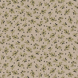 TISSU TOILE ASPECT LIN OLIVE NOIRE