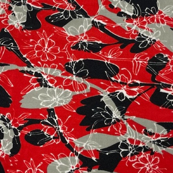 TISSU CHEMISIER CREPE POLYESTER ROUGE