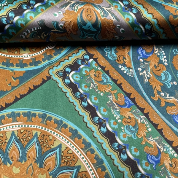 SATIN IMPRIME MEDALLION VERT 