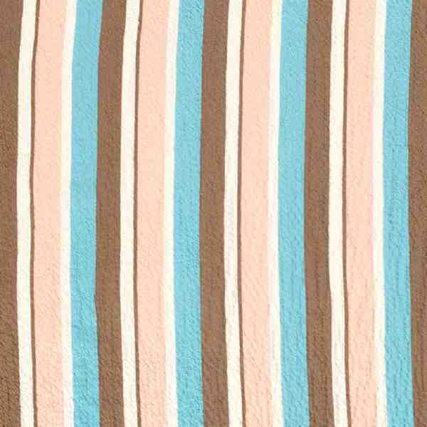 TISSU VISCOSE GAUFRE RAYURE BLEU CIEL ROSE