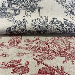 TISSU TOILE DE JOUY SANFORISE ROUGE