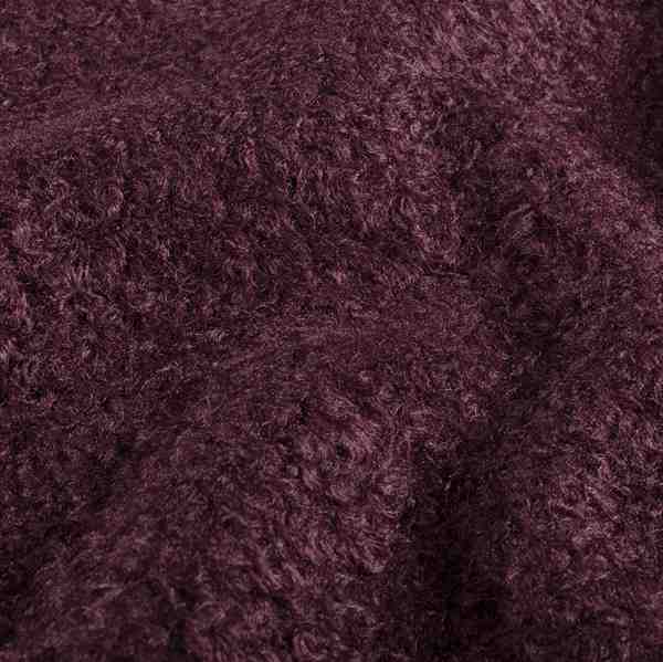 TISSU BOUCLETTE MOUTON PRUNE