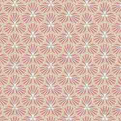 TISSU COTON ENDUIT GEOMETRIQUE RIAD CORAIL