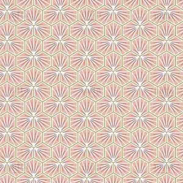 TISSU COTON GEOMETRIQUE RIAD ROSE