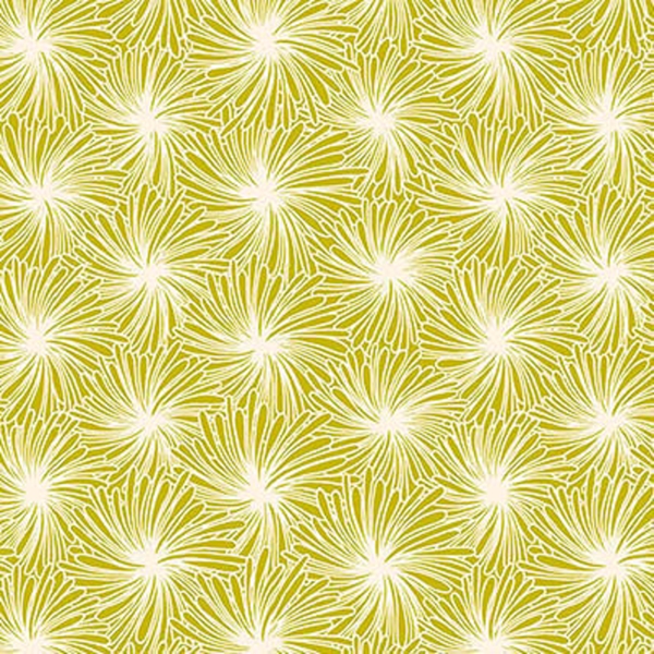 TISSU COTON FLEUR FOND JAUNE 