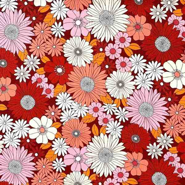 TISSU COTON ENDUIT FLEURS VINTAGE MULTICOLORES