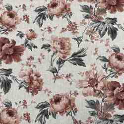 TISSU COTON ENDUIT MFTA SCARLET BOIS DE ROSE