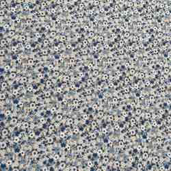 COTON IMPRIME FELURS CHAMPETRES BLEU 