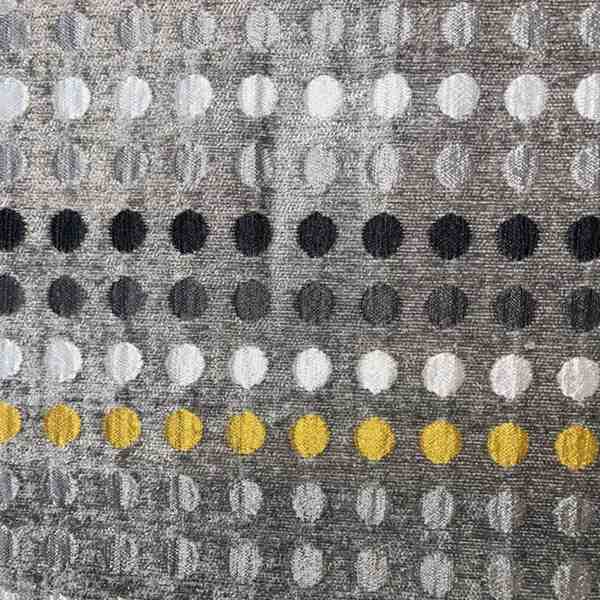 TISSU VELOURS PASTILLE GRIS NOIR JAUNE