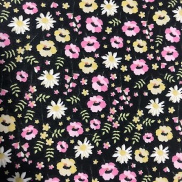 COUPON COTON ALIDA ROSE NOIR 1M50 X 1M40