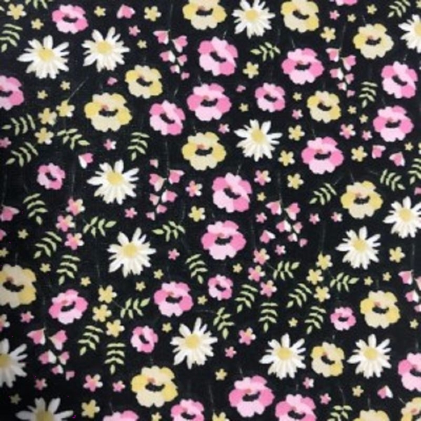 COUPON COTON ALIDA ROSE NOIR 1 M X 1M40