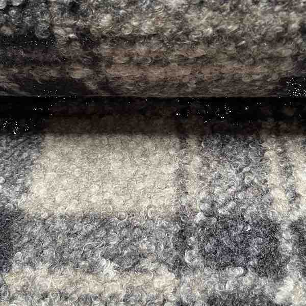 TISSU BOUCLETTE IMPRIME FLEECE GRIS NOIR ET BEIGE