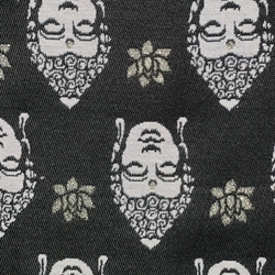 TISSU JACQUARD BOUDDHA NOIR OR