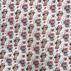 TISSU COTON  FRIDA CATRINA CALAVERAS 