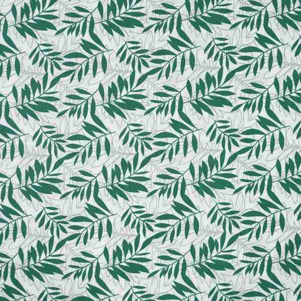 TISSU COTON IMPRIMÉ FEUILLAGE VERT