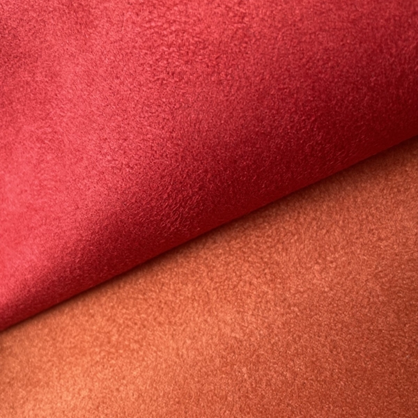 TISSU SUÉDÉ DOUBLE FACE OEKO-TEX  ROUGE ORANGE