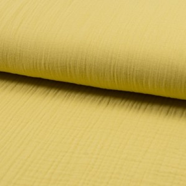 DOUBLE GAZE UNIE OEKO-TEX JAUNE PAILLE
