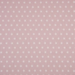  TISSU COTON CRETONNE ETOILE ROSE POUDRE