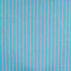 TISSU COTON IMPRIMÉ RAYURES BLEU TURQUOISE ET ROSE