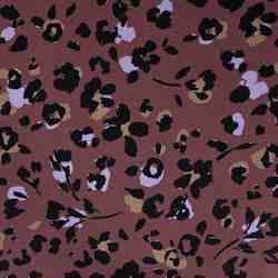 TISSU VISCOSE TWILL LEOPARD VIOLET 