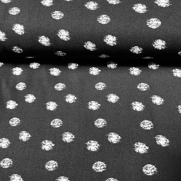 TISSU VISCOSE TWILL EMPREINTE NOIR ECRU
