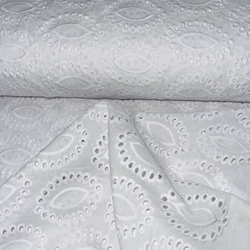 TISSU BRODERIE ANGLAISE BLANCHE