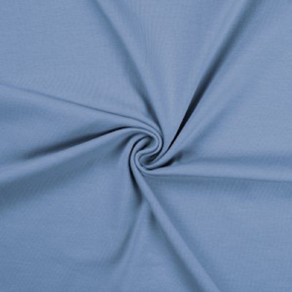 TISSU JERSEY COTON ELASTHANNE BLEU