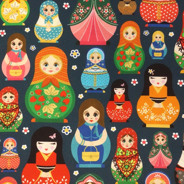 TISSU TOILE COTON MATRIOCHKA MULTICOLORE