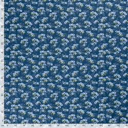 TISSU COTON ALEXANDRA FLEUR BLEU