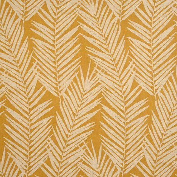 TISSU JACQUARD PALMIER TASMANIE JAUNE OCRE 